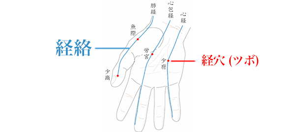 手の経絡と経穴ツボ