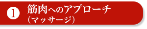 １）筋肉へのアプローチ（マッサージ）<