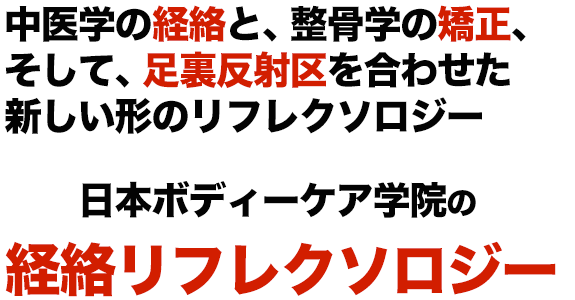 中医学の経絡と、整骨学の矯正、そして足裏反射区を合わせた新しい形のリフレクソロジー